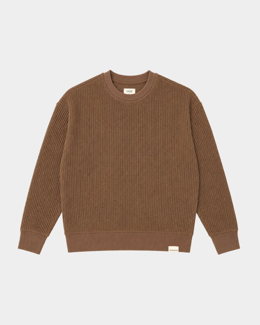 BE STILL KNIT CREWNECK - BROWN