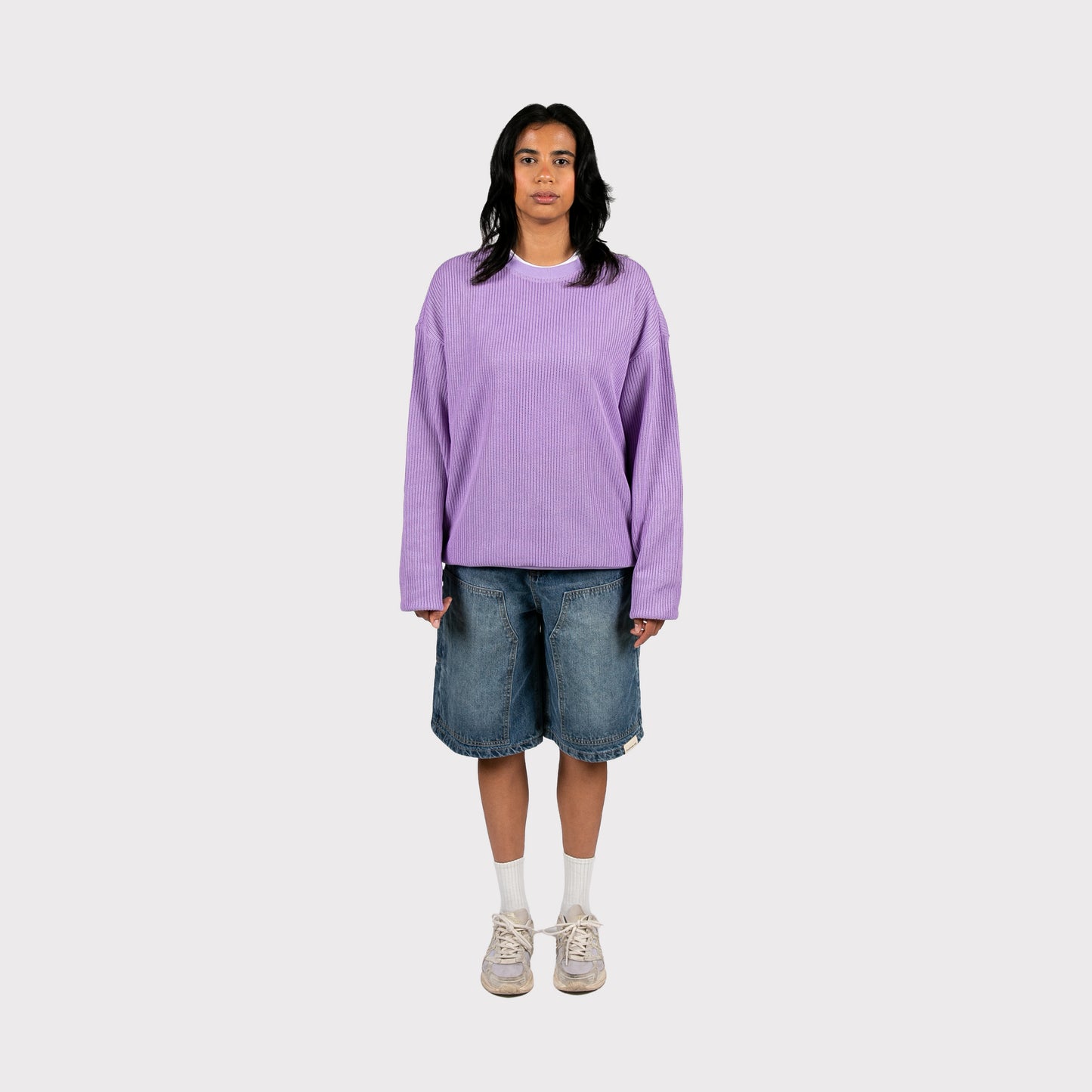 BE STILL KNIT CREWNECK - LAVENDER