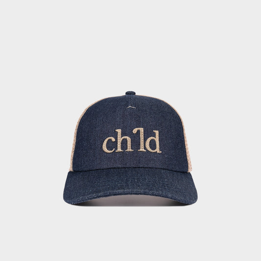 BE STILL VINTAGE DENIM TRUCKER HAT