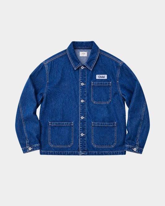 DENIM CHORE COAT - BLUE